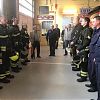 Торжественное построение личного состава провели на территории пожарного депо в Роговском
